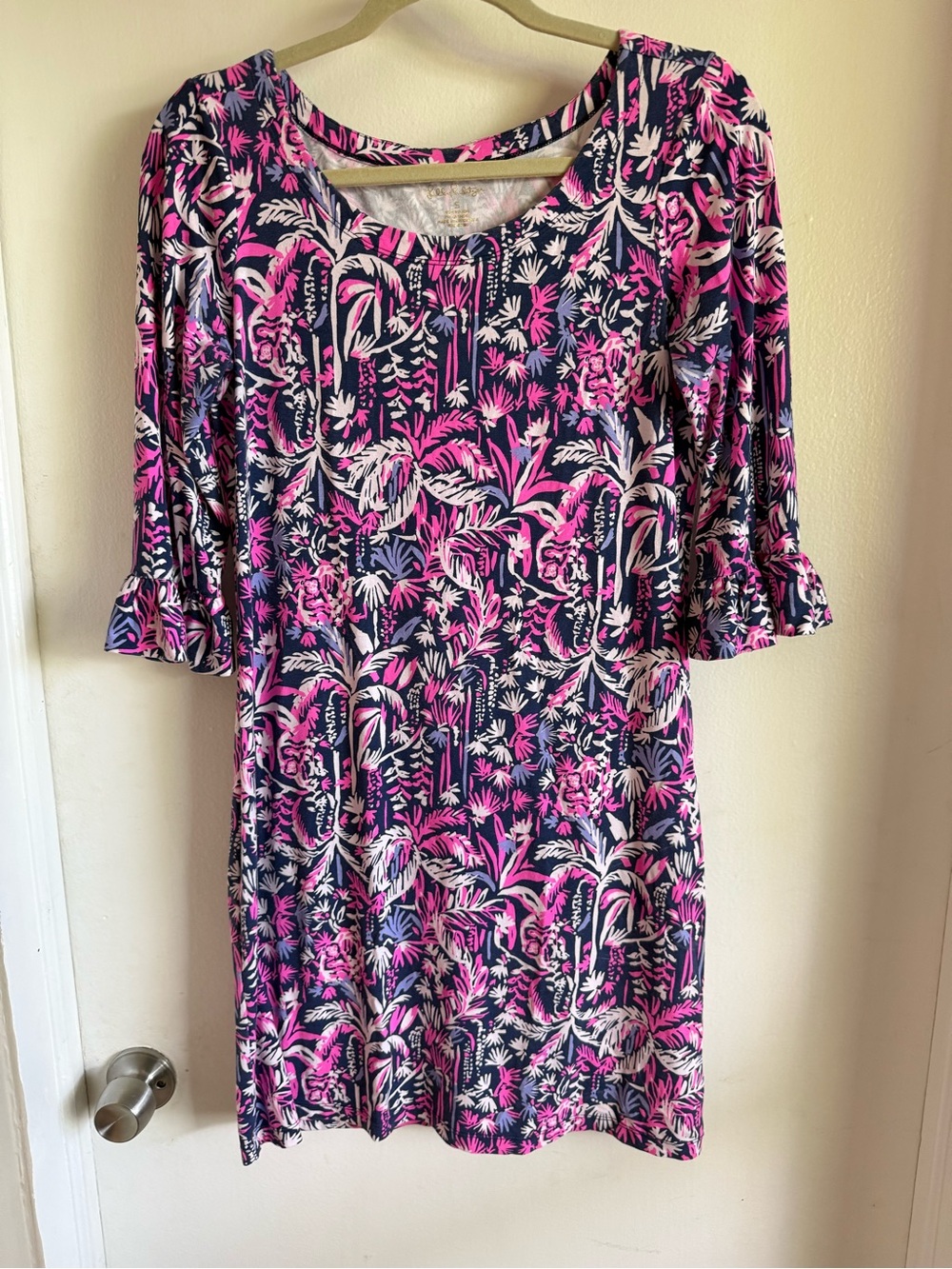 Lilly Pulitzer Women’s Floral Scoop Neck Dress - Pink & Navy